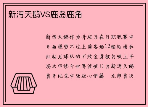 新泻天鹅VS鹿岛鹿角